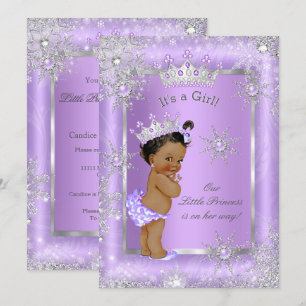 Invitation Ethnic Princess Baby shower Purple Wonderland