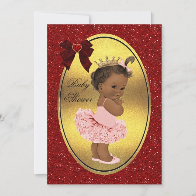Invitation Ethnic Princess Ballerina Fake Gold Foil Parties s (Devant)