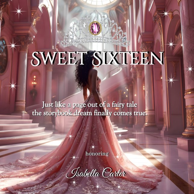 Invitation Ethnic Princess Sweet 16 Anniversaire de fête rose (Créateur téléchargé)