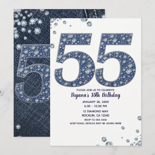 Invitation Étincelle à bille de Denim & Diamonds 55E 55 Anniv