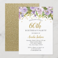 Étincelle Florale pourpre 60e anniversaire Invitat