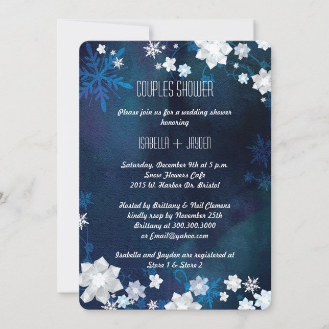 Invitation Étincelle Mariage hiver Couples Douche (Devant)