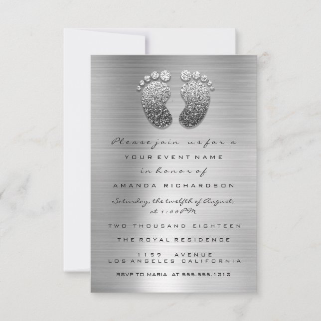 Invitation Étincelle Parties scintillant gouttes Baby shower  (Devant)