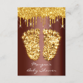 Invitation Étincelles Gold Royal Baby shower Brown Pieds Garç