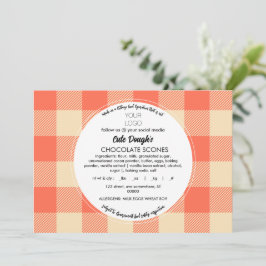 Invitation Étiquette alimentaire Cottage Modèle et Merci