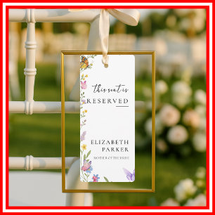 Invitation Étiquette de chaise de mariage avec réservation Fl