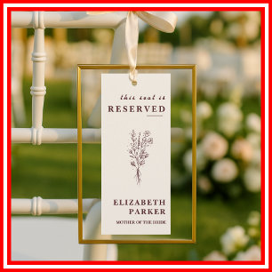 Invitation Étiquette de mariage avec places réservées en bord