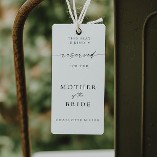 Invitation Étiquette de Siège Réservé pour Mariage Minimalist