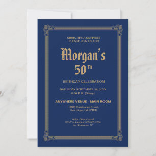 Invitation Étiquette de Whisky Royal Blue Inspirée pour 50e A