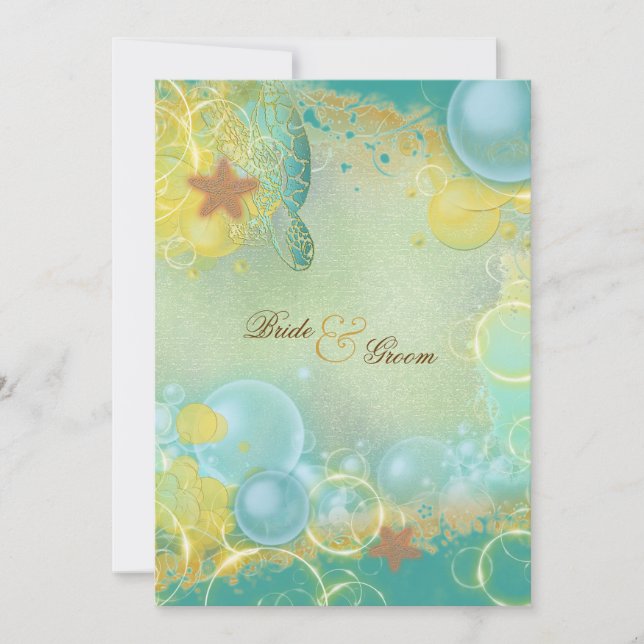 Invitation Étoile à thème de mariage de plage (Devant)