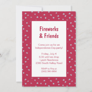 Invitation Étoile Américaine Patriote Fantaisiste pour une Fê
