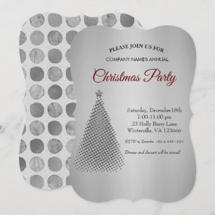 Invitation étoile Argent de Noël