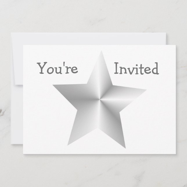 Invitation Etoile couleur argent n'importe quelle occasion (Devant)