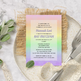 Invitation Étoile de David Pastel Ombre Bat mitzvah