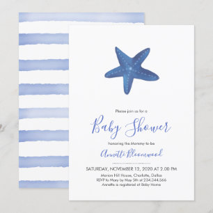 Invitation Étoile de mer Baby shower océanique