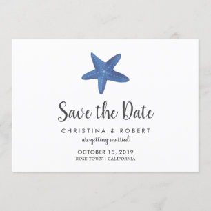 Invitation Étoile de mer   Enregistrement mariage océanique