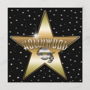 Invitation Étoile d'Or Argent Hollywood Vintage Ét