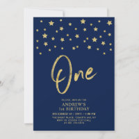Étoile d'Or | Fête d'anniversaire Navy Blue One 1e