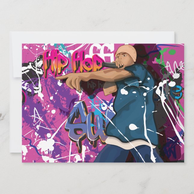 Invitation Étoile Hip hop (Devant)