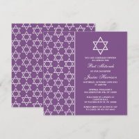 Étoile Juive Violet Et Blanche De David Bat mitzva