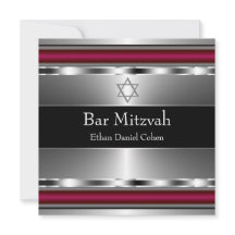 Étoile rouge noire de David Bar Mitzvah