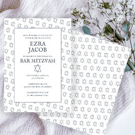 Invitation Étoile simple de David Custom B'nai Bat Bar Mitzva