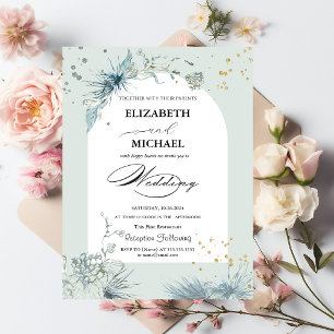 Invitation Étoile Soleil Lune Dorée Céleste Mariage
