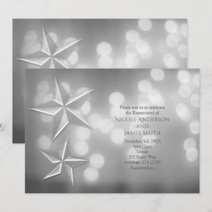 Invitation Étoiles Argentées et Lumières Élégantes Bokeh pour