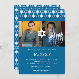 Invitation Étoiles Bleues Modernes De David Boy Bar Mitzvah 2
