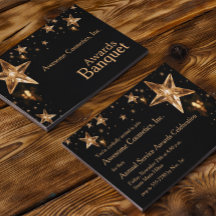 Étoiles brillantes en or Crystal sur Black Busines