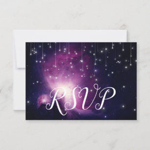 Invitation Étoiles célestes de galaxie violette Réponse RSVP