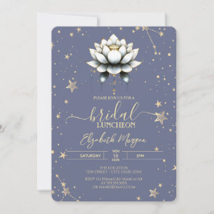 Invitation Étoiles célestes du Lotus blanc Mariage du Pastel 