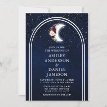 Étoiles célestes Lune Arc Mariage floral