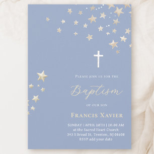 Invitation étoiles ciel Baptême