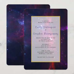 Invitation Étoiles cosmiques et mariage nébuleux invitent
