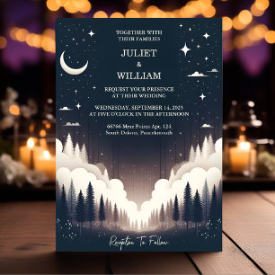 Invitation Etoiles de coucher de soleil de nuit Moon Cloud Tw