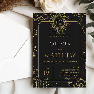 Invitation Étoiles de la Lune mystique céleste Mariage Galaxi