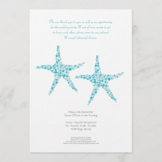 Invitation Étoiles de mer de turquoise d'Aqua de mariage de