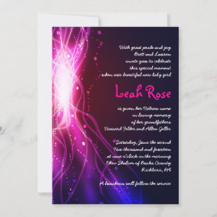 Invitation Étoiles de néon brillant Juif Baby Naming Invitati