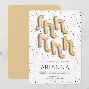 Invitation Étoiles en or Foil Type de ballon Surprise Anniver