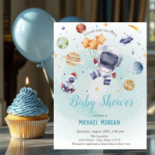 Invitation Etoiles, Fusées, Baby shower spatial astronaute