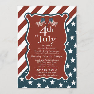 Invitation Étoiles patriotiques & Frappe 4 juillet