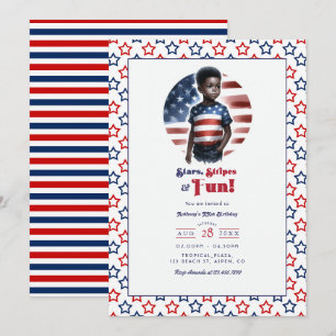 Invitation Étoiles, rayures et amusant Patriotique Boy Fête d