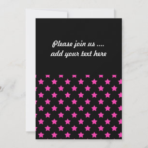 Invitation Étoiles roses chaudes sur Motif Arrière - plan noi
