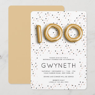 Invitation Étoiles sur ballon à huile d'or Type 100e annivers