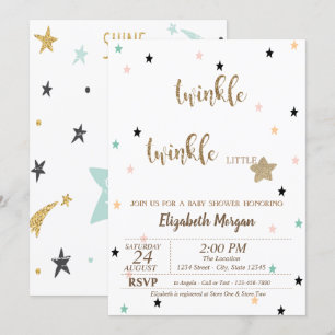 Invitation Etoiles, Twinkle Twinkle Little Star Baby shower