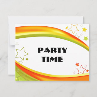 Invitation Étoiles vertes et orange