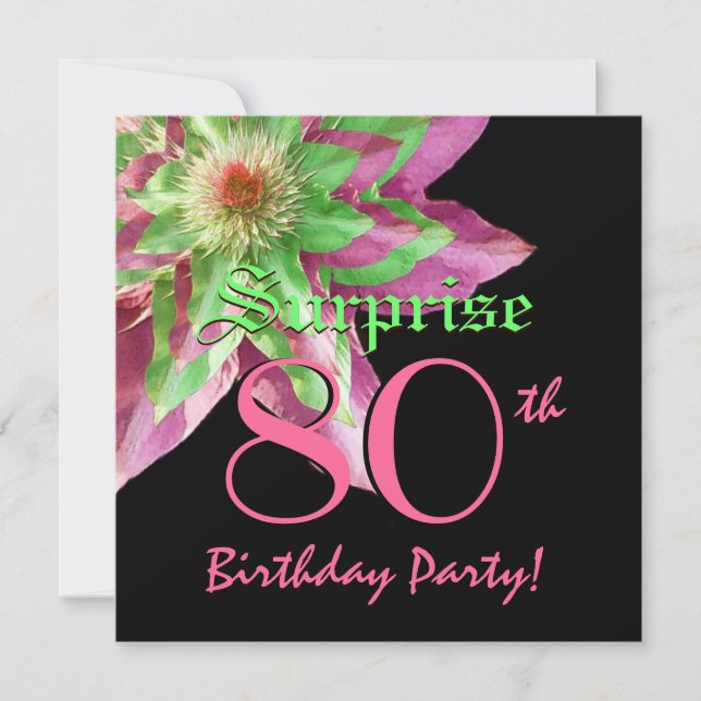 Invitation ÉTONNEZ la fleur verte rose W1445 du (Devant)