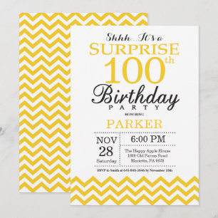 Invitation Étonnez le 100th anniversaire Chevron jaune