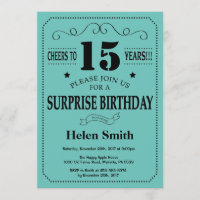 Étonnez le 15ème noir et le Teal d'anniversaire